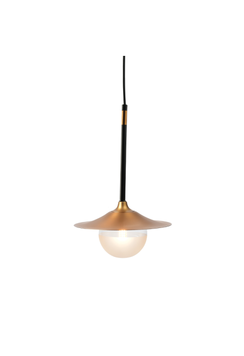 ПЕНДЕЛ 1ΧG9 МЕСИНГ/ЧЕРНО МЕТАЛНО+ СТЪКЛО D20ΧΗ116CM LAYLA