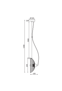 ПЕНДЕЛ 1ΧΕ27 ЧЕРНО МЕТАЛНО 24Χ13ΧΗ125CM KOBE