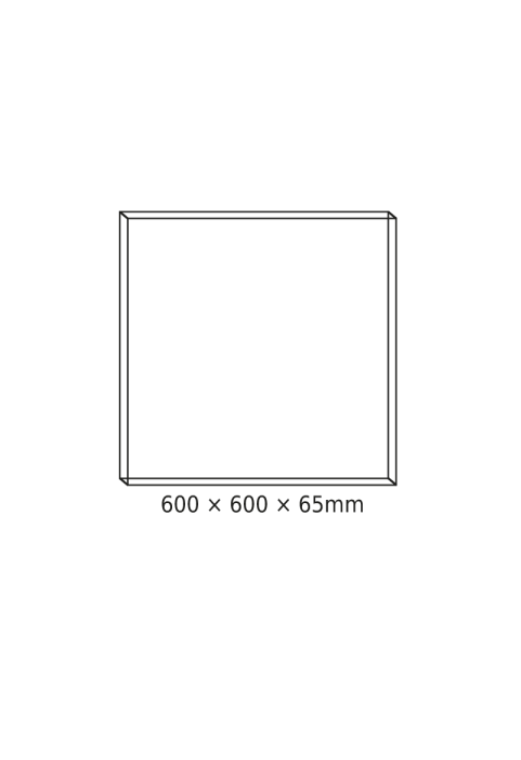 CEILING ALUM FRAME 60x60x6.5cm FOR OTIS*N, ROVE, DEBA & TREGO LED PANELS (WITH SCREWS)