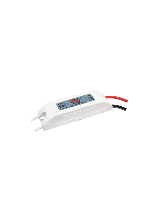 MINI PLASTIC CV LED DRIVER 12W 230V AC-12V DC 1A IP20 WITH CABLES