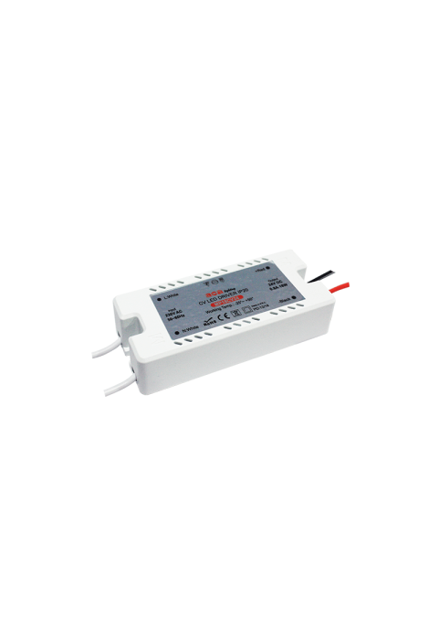 MINI PLASTIC CV LED DRIVER 18W 230V AC-24V DC 0.8A IP20 WITH CABLES