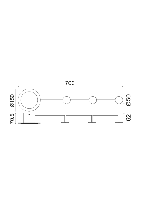 АПЛИК ЛЕД 7W 3000K 560LM ЧЕРНО МЕТАЛНО  70Χ7Χ15CM VALENTINO