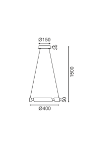 ПЕНДЕЛ ЛЕД 23W 3000K 1840LM МЕСИНГ МЕТАЛНО  D40XH150CM THEMIDA