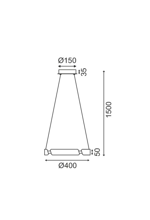 ПЕНДЕЛ ЛЕД 23W 3000K 1840LM МЕСИНГ МЕТАЛНО  D40XH150CM THEMIDA