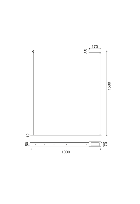 ПЕНДЕЛ ЛЕД 20W 3000K 1600LM ЧЕРНО МЕТАЛНО  100Χ5ΧH150CM ATLANTIS