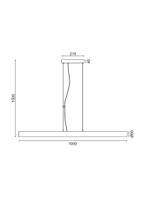 ПОЛИЛЕЙ ЛЕД  36W 3000K 2880LM  360o БЯЛО МЕТАЛНО + PVC 100XD5XH150CM YODA
