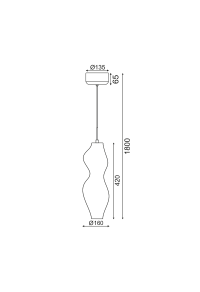 NETTO PENDANT LIGHTING LED 20W 3000K 1600LM 360º ACRYLIC D16ΧH180CM CARYATID