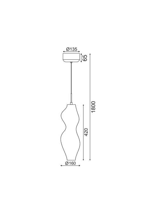 NETTO PENDANT LIGHTING LED 20W 3000K 1600LM 360º ACRYLIC D16ΧH180CM CARYATID