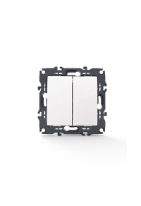 PRIME 2 GANG 2 WAY SWITCH SCREWLESS 1+1P 10AX 250VAC IP20 WHITE