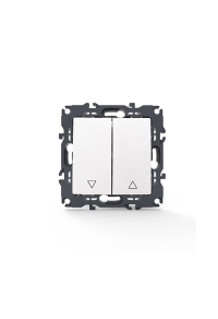 PRIME 2 GANG SHUTTER SWITCH SCREWLESS 1-1P 10AX 250VAC IP20 WHITE