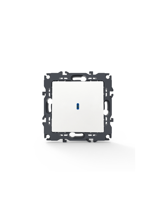 PRIME 1 GANG 2 WAY SWITCH & LED LOCATOR LAMP (ON-OFF) SCREWLESS 1P 10AX 250VAC IP20 WHITE