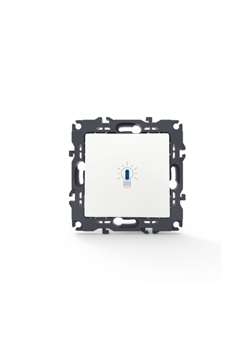 PRIME 1 GANG PUSH BUTTON & LED LAMP SCREWLESS 1P 10A 250VAC IP20 WHITE