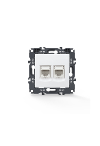 PRIME TELEPHONE SOCKET 2xRJ11 CAT3 IP20 WHITE