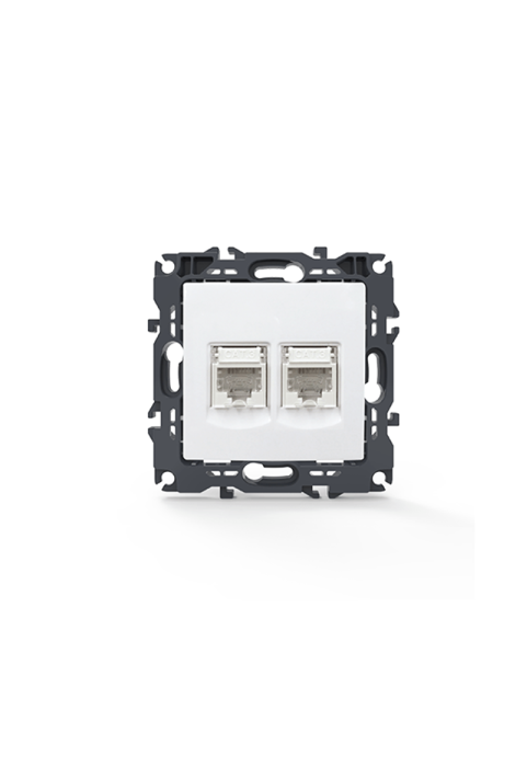 PRIME TELEPHONE SOCKET 2xRJ11 CAT3 IP20 WHITE