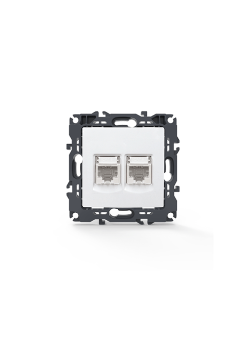 PRIME LAN SOCKET 2xRJ45 CAT6 UTP IP20 WHITE