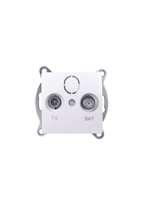 PRIME TV-SAT SOCKET THROUGH-LINE MALE & F CONNECTOR SURGE PROTECTION IP20 WHITE