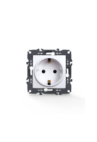 PRIME SCHUKO SOCKET WITH SAFETY SHUTTER 1x2P+E 16A 250VAC IP20 WHITE