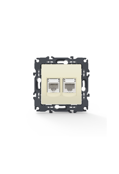 PRIME TELEPHONE SOCKET 1xRJ11 CAT3 IP20 & LAN SOCKET 1xRJ45 CAT6 UTP IP20 IVORY