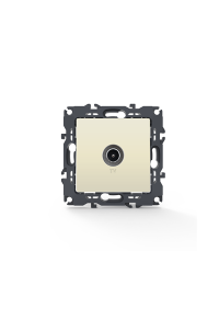 PRIME TV SOCKET THROUGH-LINE MALE CONNECTOR & SURGE PROTECTION IP20 IVORY