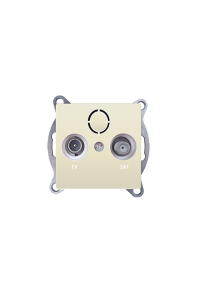 PRIME TV-SAT SOCKET END-LINE MALE & F CONNECTOR SURGE PROTECTION IP20 IVORY