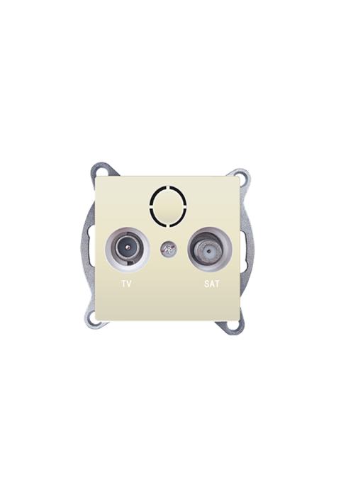 PRIME TV-SAT SOCKET END-LINE MALE & F CONNECTOR SURGE PROTECTION IP20 IVORY