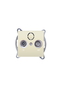 PRIME TV-SAT SOCKET THROUGH-LINE MALE & F CONNECTOR SURGE PROTECTION IP20 IVORY