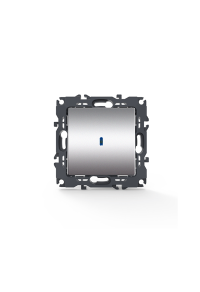 PRIME 1 GANG 2 WAY SWITCH & LED LOCATOR LAMP (ON-OFF) SCREWLESS 1P 10AX 250VAC IP20 MATT ALUMINUM