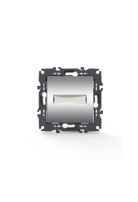 PRIME 1 GANG PUSH BUTTON & NAMEPLATE LED LAMP (12VAC) SCREWLESS 1P 10A 250VAC IP20 MATT ALUMINUM