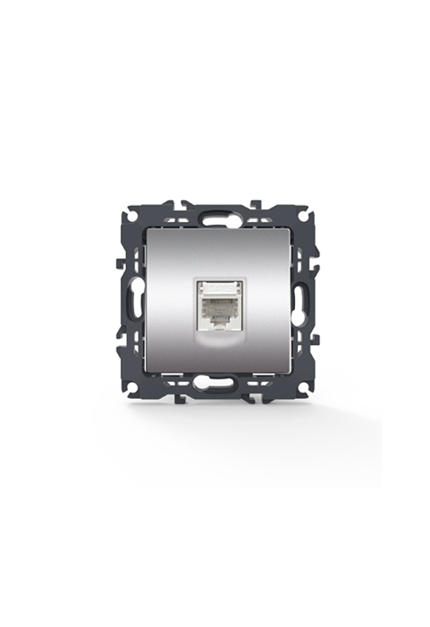 PRIME TELEPHONE SOCKET 1xRJ11 CAT3 IP20 MATT ALUMINUM