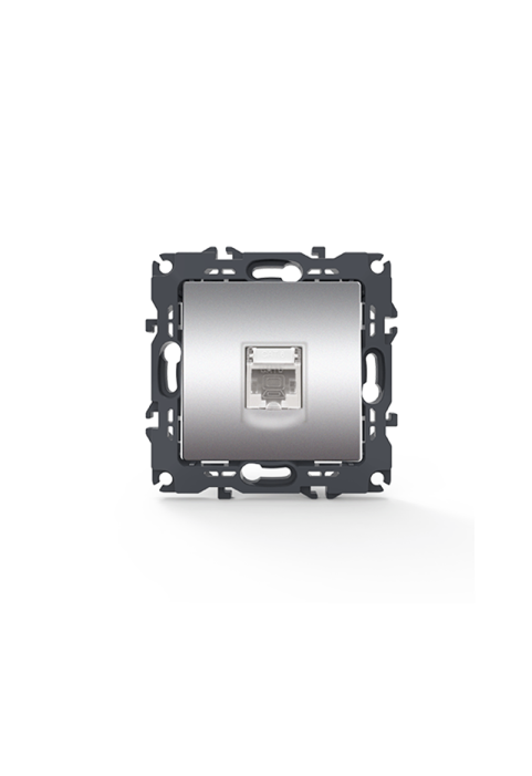 PRIME LAN SOCKET 1xRJ45 CAT6 UTP IP20 MATT ALUMINUM