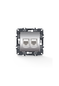 PRIME LAN SOCKET 2xRJ45 CAT6 UTP IP20 MATT ALUMINUM