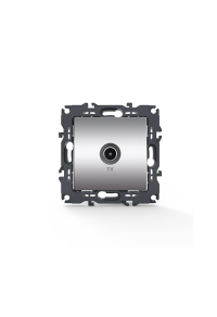 PRIME TV SOCKET THROUGH-LINE MALE CONNECTOR & SURGE PROTECTION IP20 MATT ALUMINUM