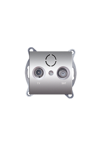 PRIME TV-SAT SOCKET END-LINE MALE & F CONNECTOR SURGE PROTECTION IP20 MATT ALUMINUM