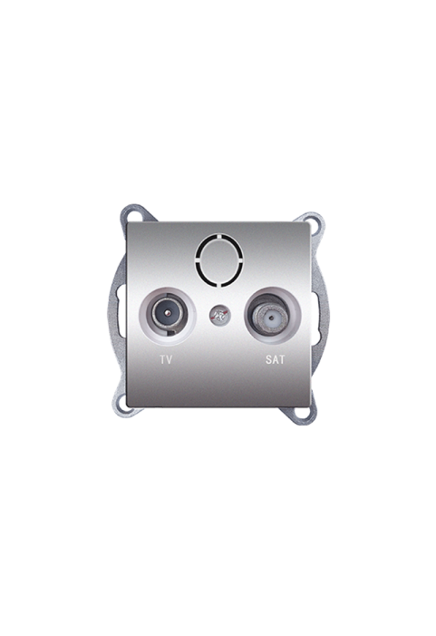 PRIME TV-SAT SOCKET END-LINE MALE & F CONNECTOR SURGE PROTECTION IP20 MATT ALUMINUM