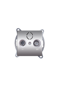 PRIME TV-SAT SOCKET THROUGH-LINE MALE & F CONNECTOR SURGE PROTECTION IP20 MATT ALUMINUM