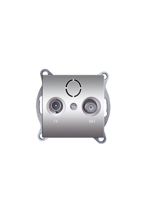 PRIME TV-SAT SOCKET THROUGH-LINE MALE & F CONNECTOR SURGE PROTECTION IP20 MATT ALUMINUM