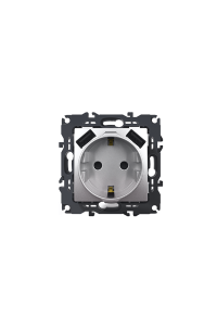 PRIME SCHUKO SOCKET WITH SAFETY SHUTTER 1x2P+E 16A 250VAC & 2 USB 5VDC 3.1A IP20 MATT ALUMINUM