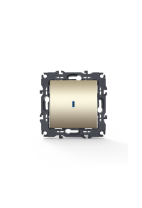 PRIME 1 GANG 2 WAY SWITCH & LED CONTROL LAMP (ON-ON) SCREWLESS 1P 10AX 250VAC IP20 MATT CHAMPAGNE