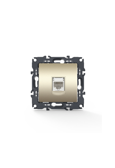 PRIME TELEPHONE SOCKET 1xRJ11 CAT3 IP20 MATT CHAMPAGNE