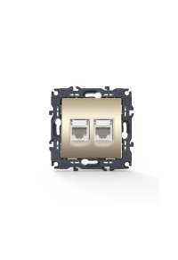 PRIME LAN SOCKET 2xRJ45 CAT6 UTP IP20 MATT CHAMPAGNE