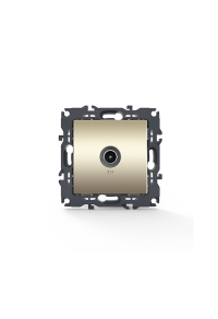 PRIME TV SOCKET END-LINE MALE CONNECTOR & SURGE PROTECTION IP20 MATT CHAMPAGNE
