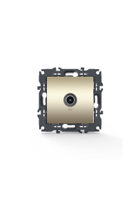 PRIME TV SOCKET THROUGH-LINE MALE CONNECTOR & SURGE PROTECTION IP20 MATT CHAMPAGNE
