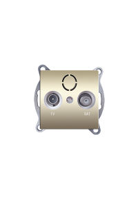 PRIME TV-SAT SOCKET END-LINE MALE & F CONNECTOR SURGE PROTECTION IP20 MATT CHAMPAGNE