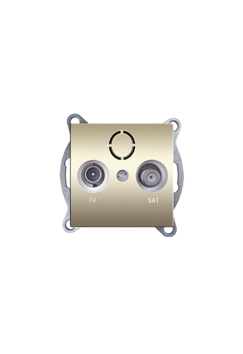 PRIME TV-SAT SOCKET END-LINE MALE & F CONNECTOR SURGE PROTECTION IP20 MATT CHAMPAGNE