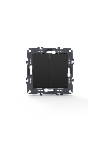 PRIME 2 GANG 1 WAY SWITCH SCREWLESS 1+1P 10AX 250VAC IP20 MATT ANTHRACITE