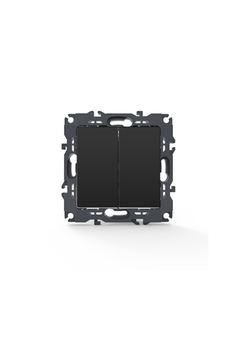 PRIME 2 GANG 2 WAY SWITCH SCREWLESS 1+1P 10AX 250VAC IP20 MATT ANTHRACITE