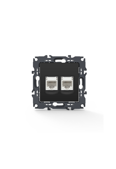 PRIME TELEPHONE SOCKET 2xRJ11 CAT3 IP20 MATT ANTHRACITE