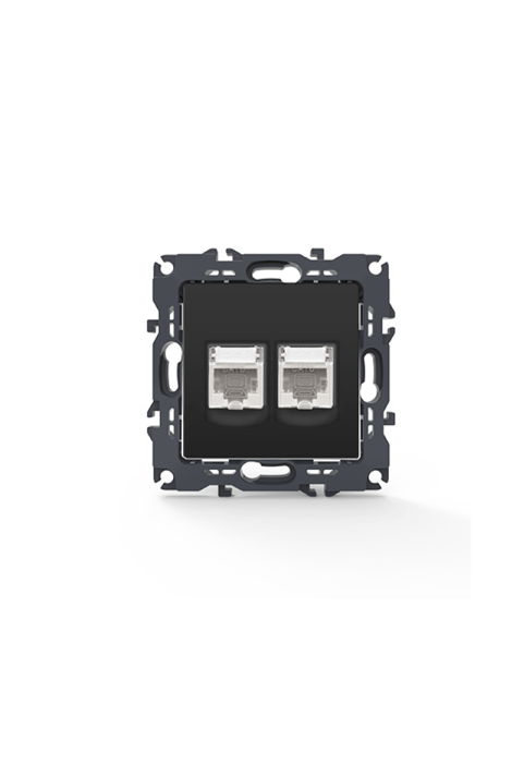 PRIME LAN SOCKET 2xRJ45 CAT6 UTP IP20 MATT ANTHRACITE