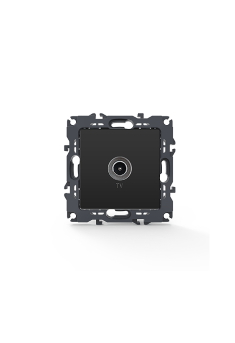 PRIME TV SOCKET END-LINE MALE CONNECTOR & SURGE PROTECTION IP20 MATT ANTHRACITE