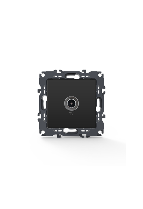 PRIME TV SOCKET THROUGH-LINE MALE CONNECTOR & SURGE PROTECTION IP20 MATT ANTHRACITE